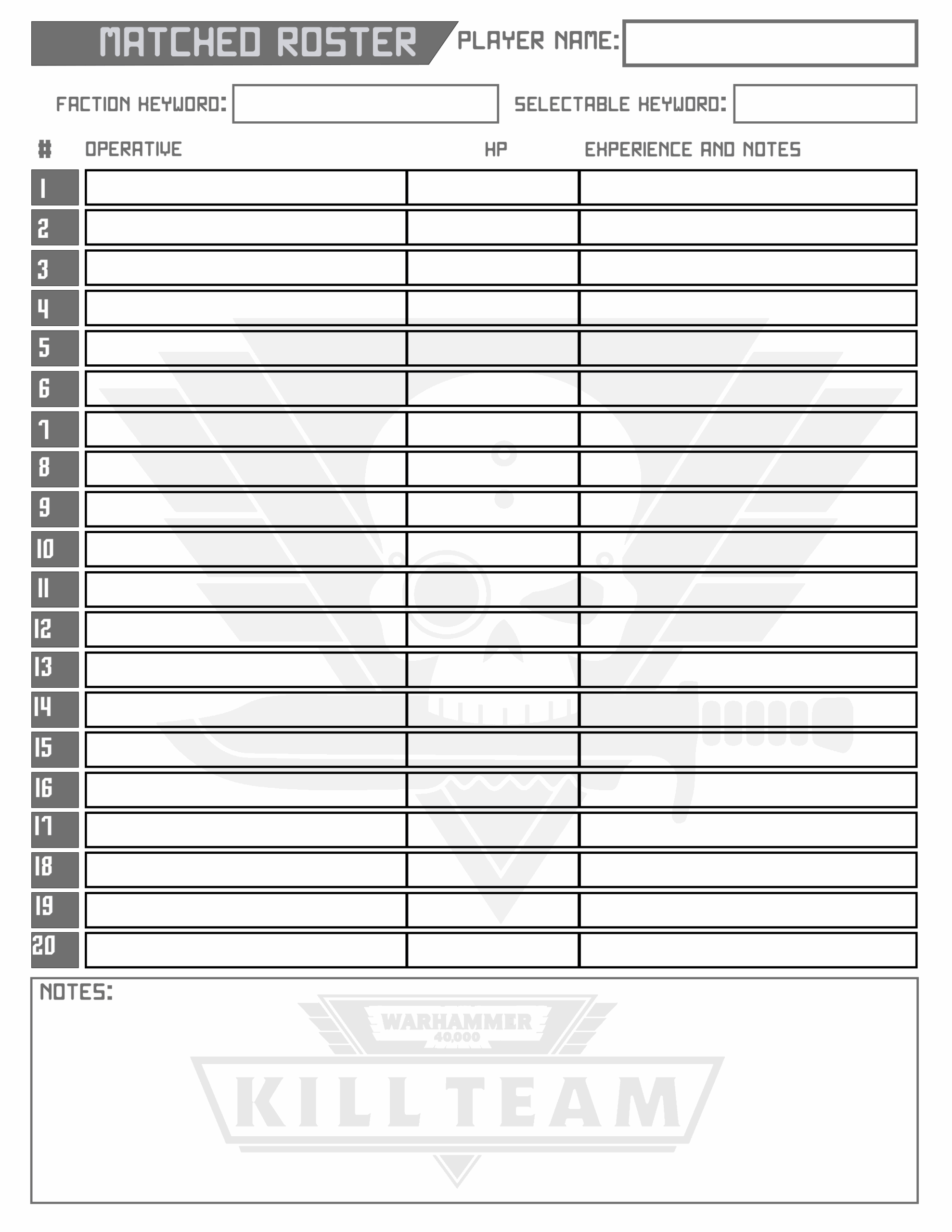 Kill Team Play Sheets zip KT 2021 Kill Team The Bolter And Chainsword