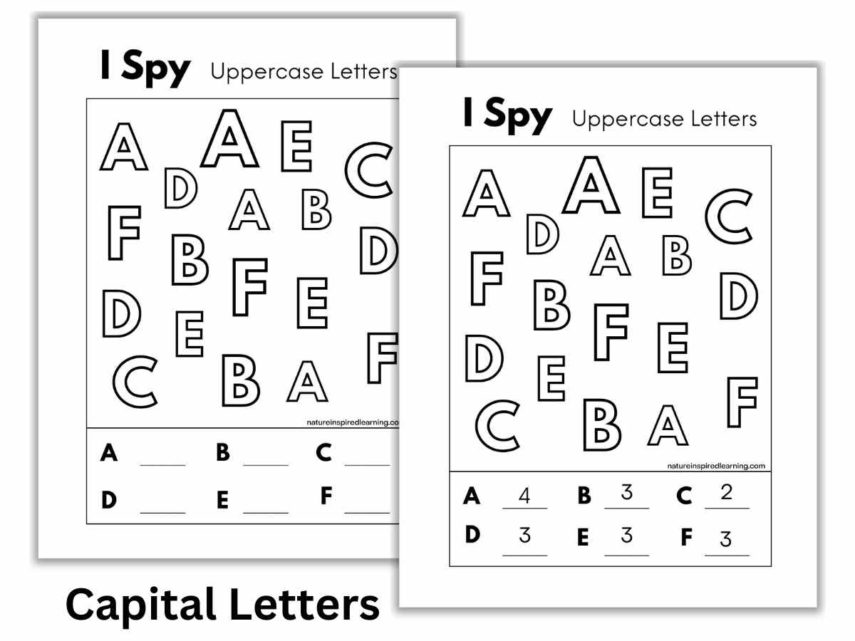 Letter I Spy Worksheets Nature Inspired Learning