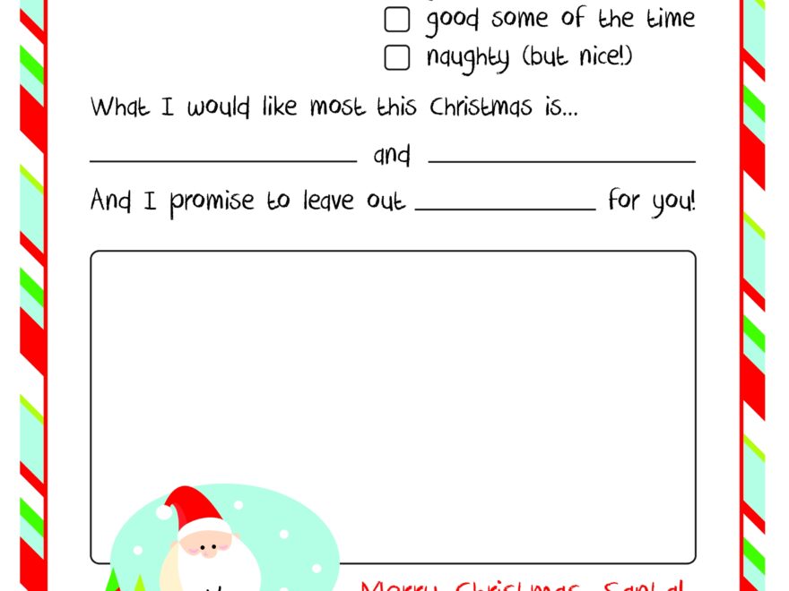 Letter To Santa Free Printable