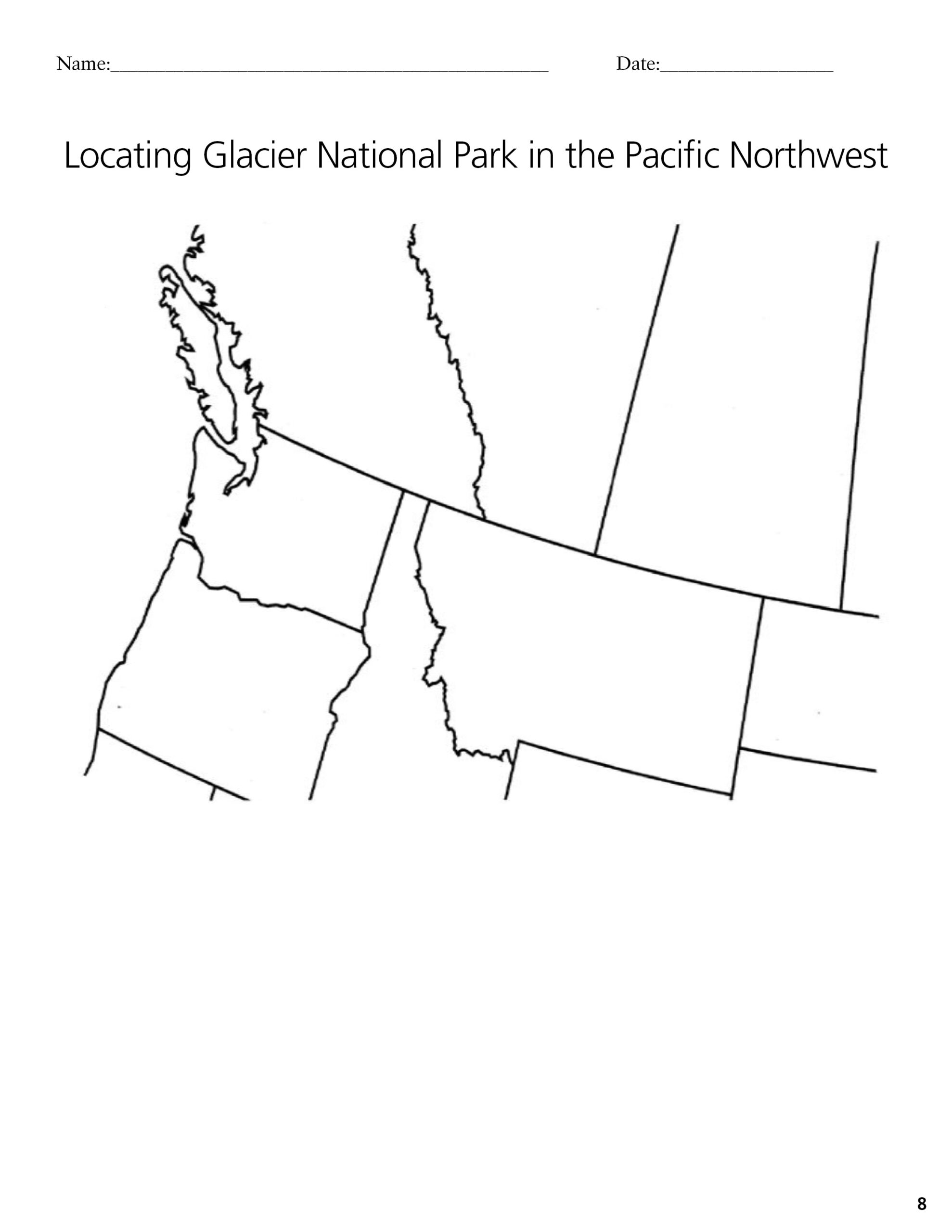 Locating Glacier National Park Teachers U S National Park Service 