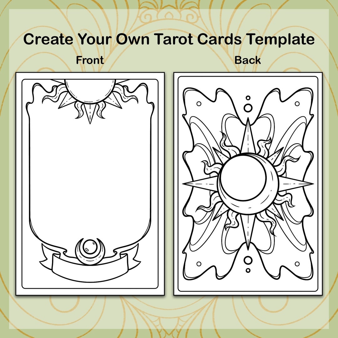 Make Your Own Tarot Cards Printable Tarot Card Template Mini Blank Tarot Card Template Clow Card Inspired Template Digital Download Etsy