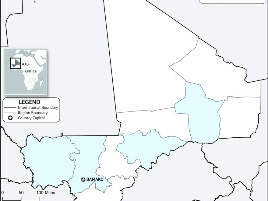 Mali Outline Map Mali Outline Map With State Boundaries