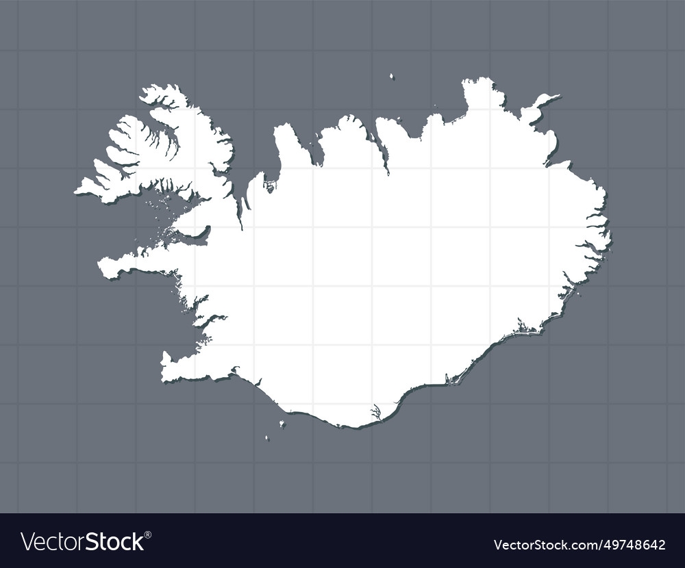 Map Iceland Template Europe Outline Country Vector Image