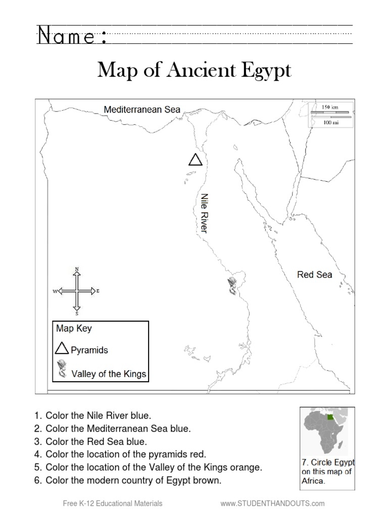 Map Of Ancient Egypt Worksheet PDF Worksheets Library