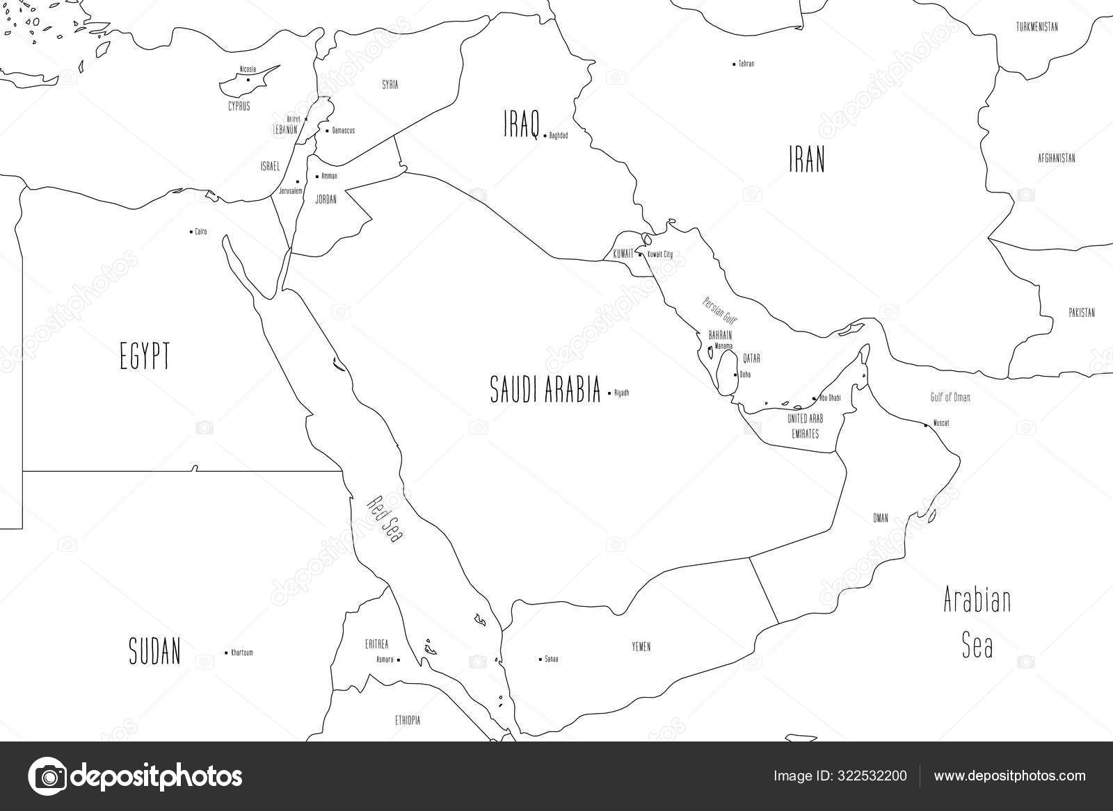 Map Of Arabian Peninsula Handdrawn Doodle Style Vector Illustration Stock Vector By pyty 322532200