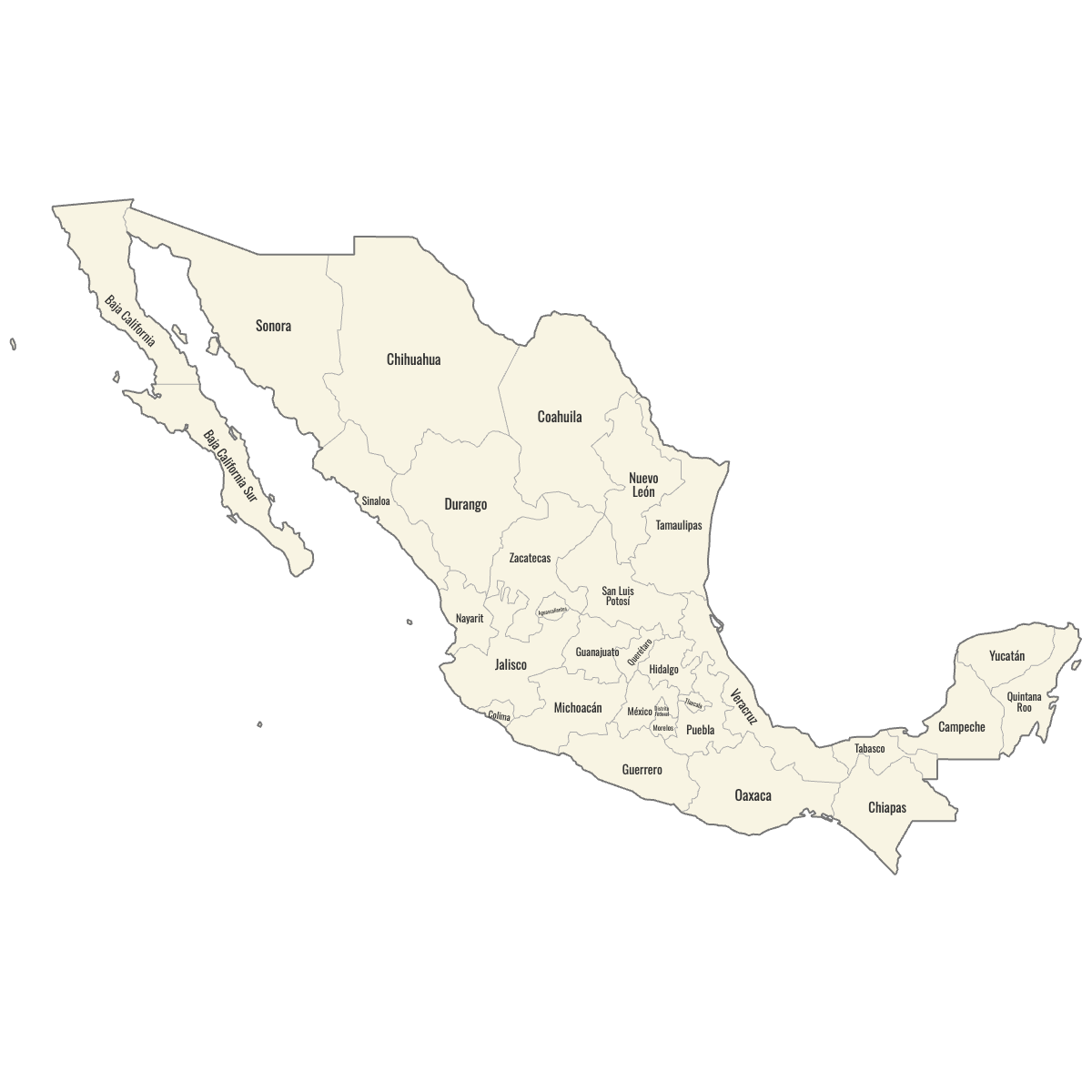 Map Of Mexico States Ultimaps