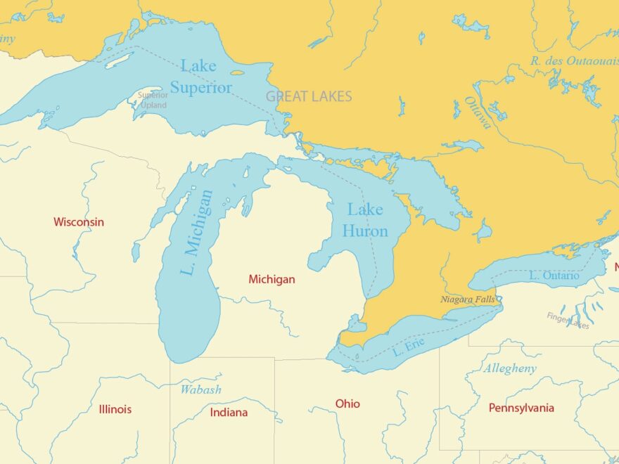 Map Of The Great Lakes Of North America GIS Geography