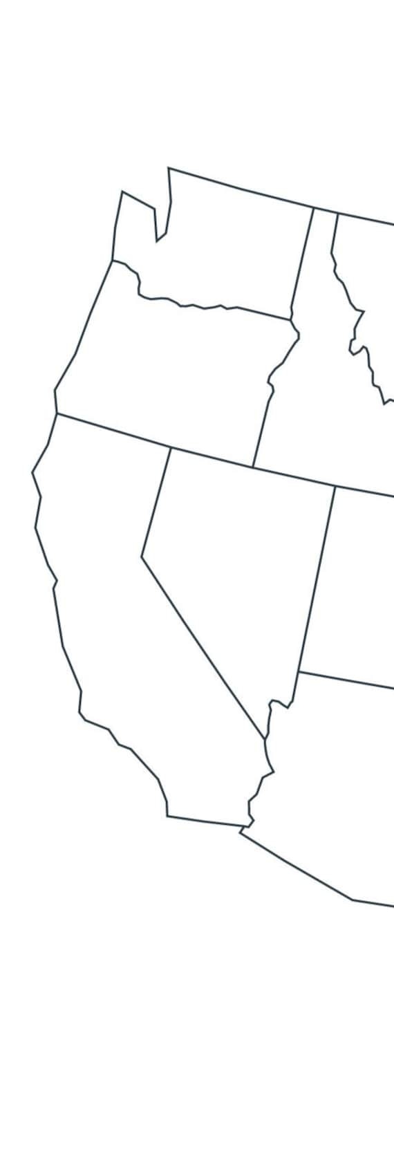 Blank West Region Map Printable
