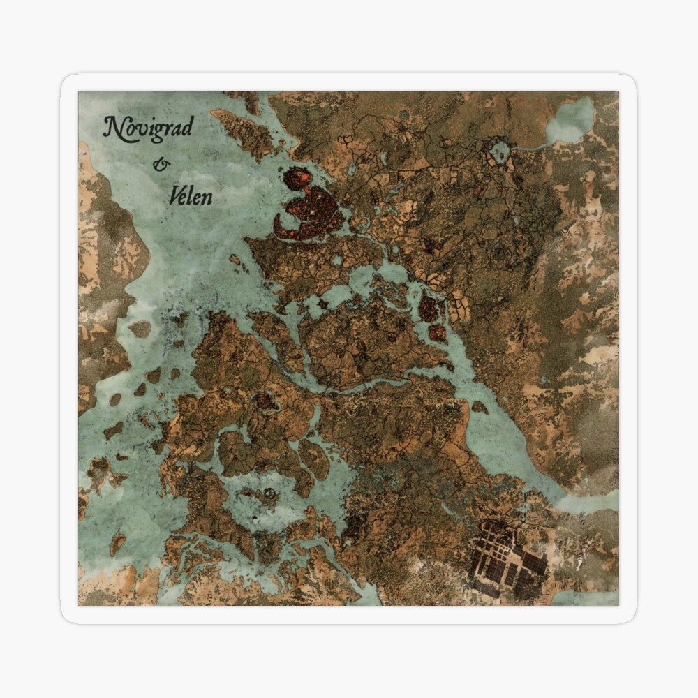 Map Of Velen And Novigrad From Witcher 3 Wild Hunt Poster For Sale By Aliwoody Redbubble