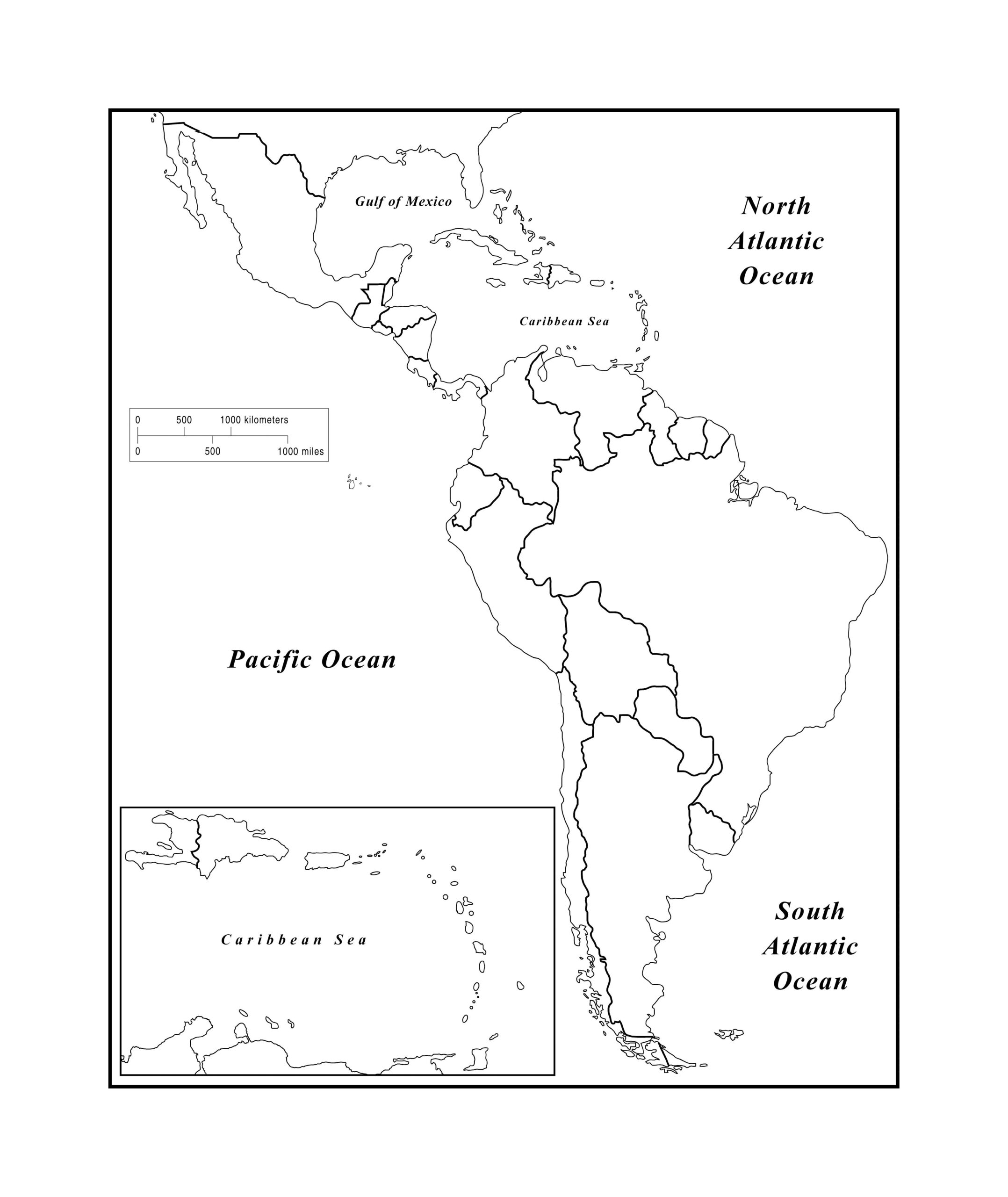 Blank Central America Map Printable