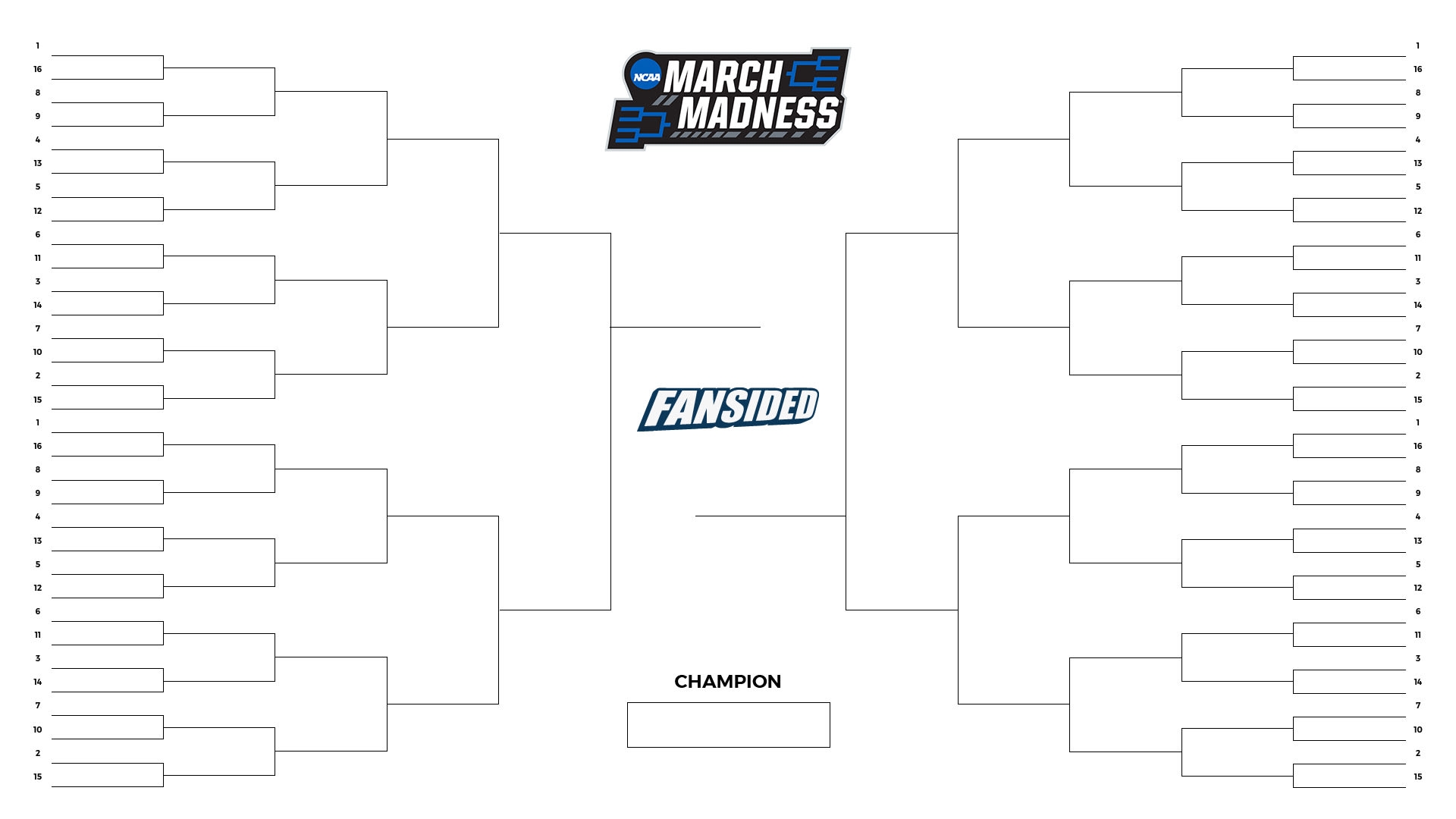 March Madness 2022 Blank Printable NCAA Tournament Bracket