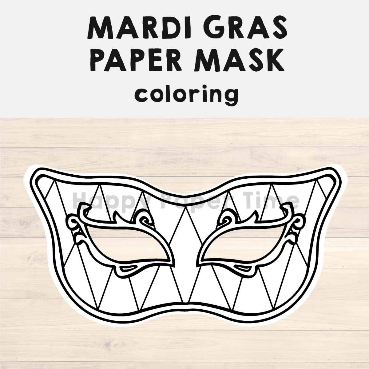 Mardi Gras Paper Mask Printable Festival Coloring Craft Activity Costume Made By Teachers