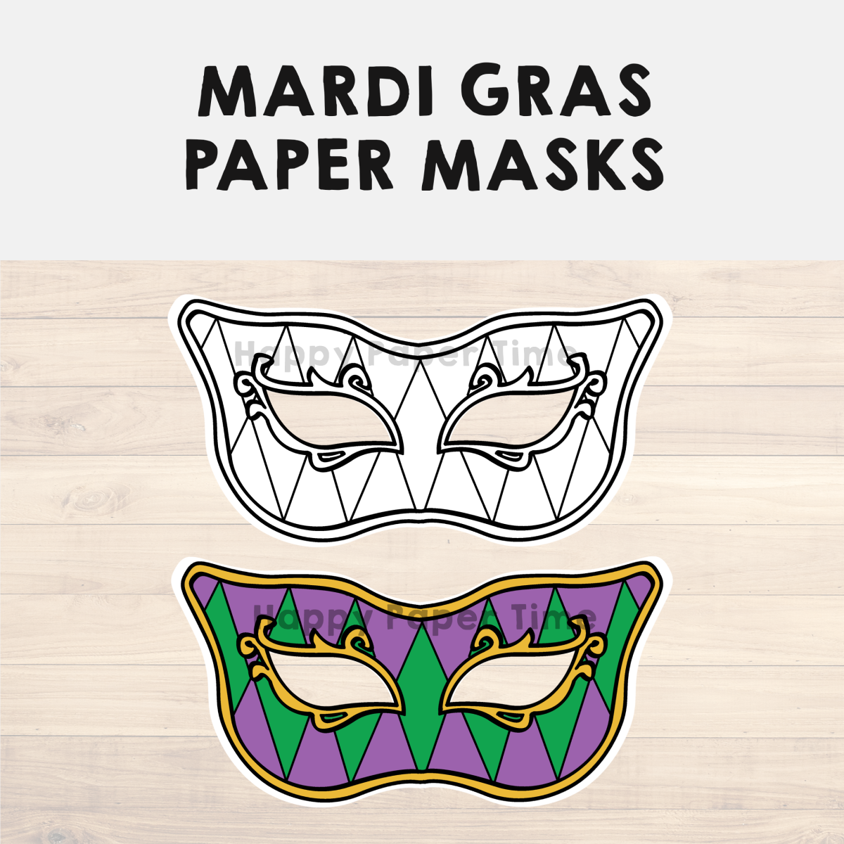 Blank Mardi Gras Mask Printables