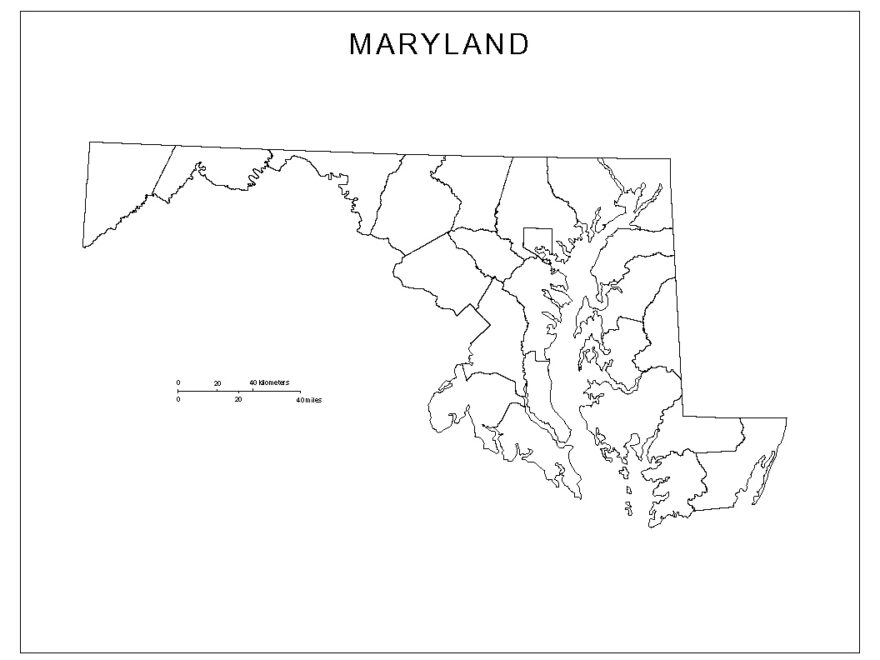 Maryland Blank Map