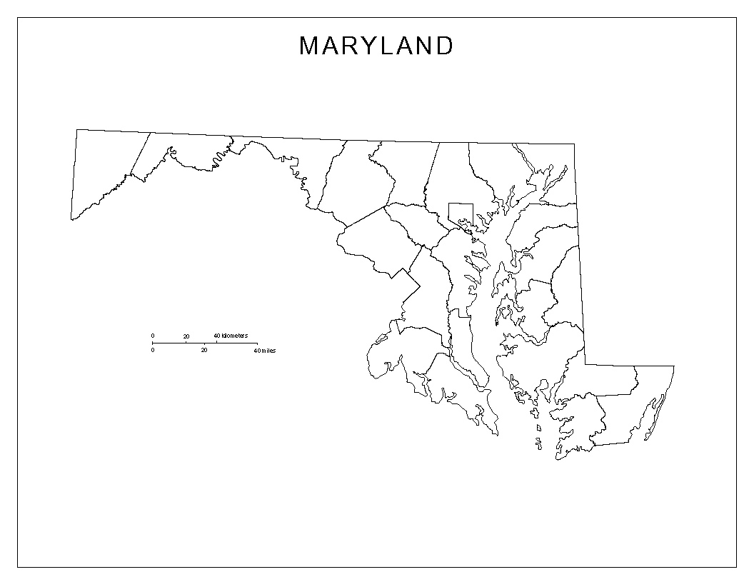Maryland Blank Map
