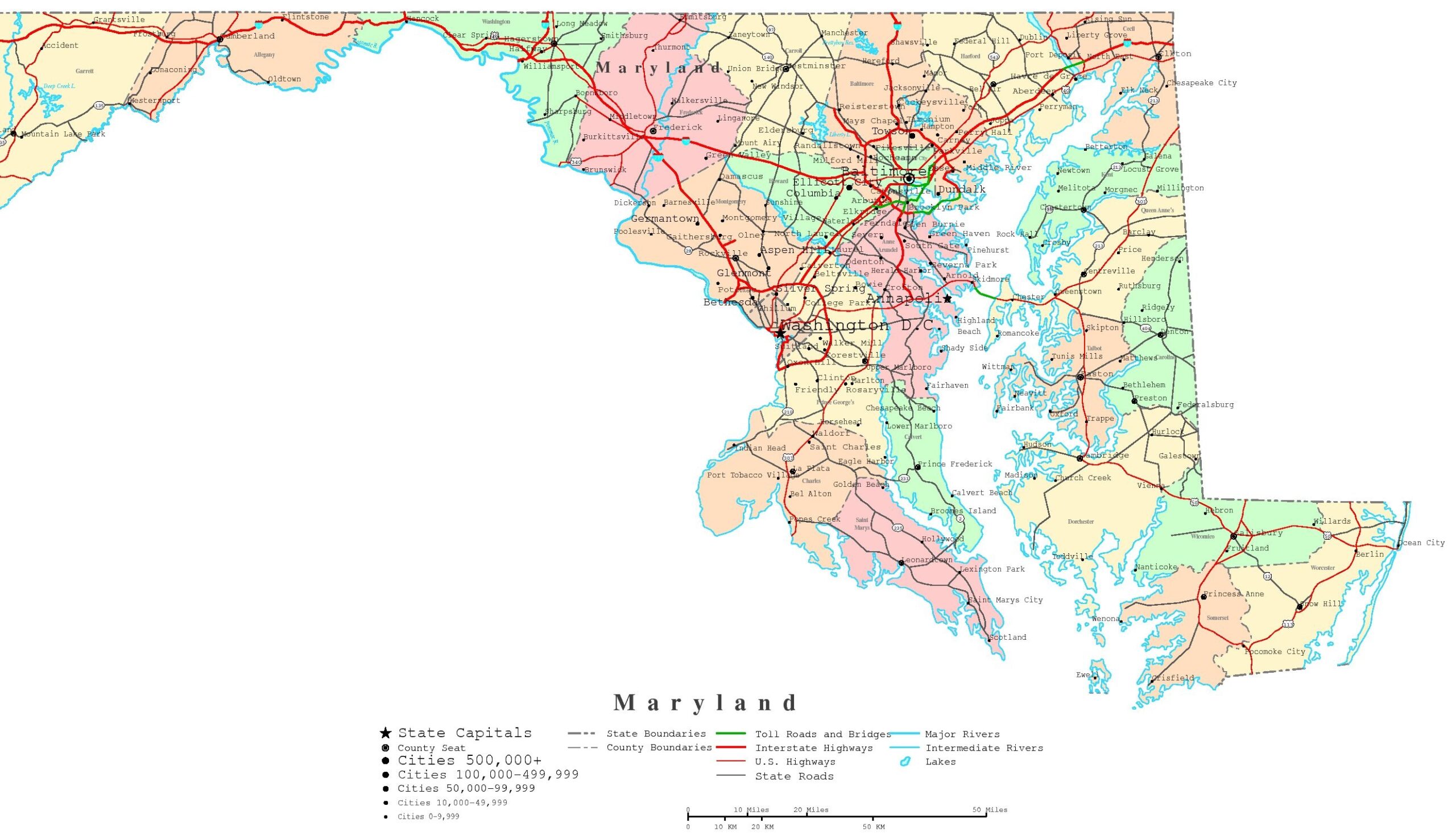 Printable Southeast Blank With Maryland
