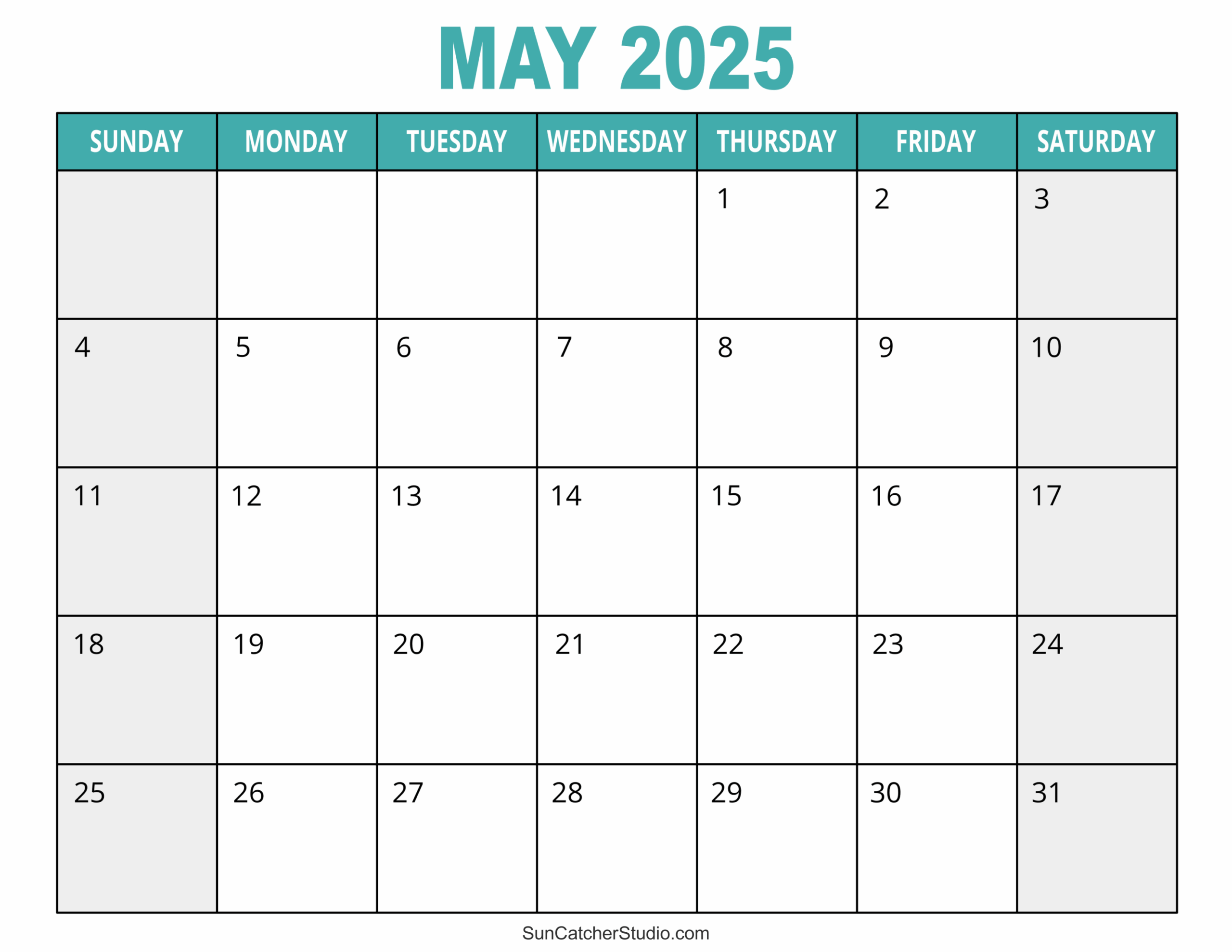 Blank Calendar For 2025