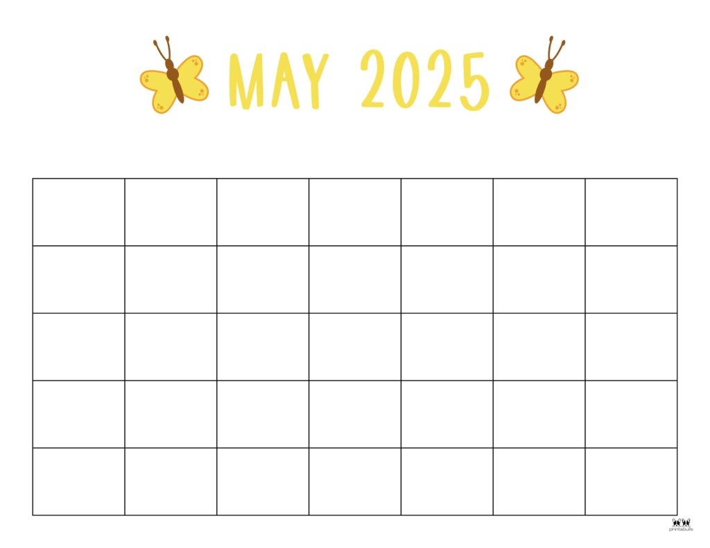Blank Calendar May 2025