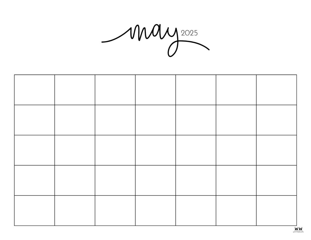 Blank Monthly Calendar Printable 2025