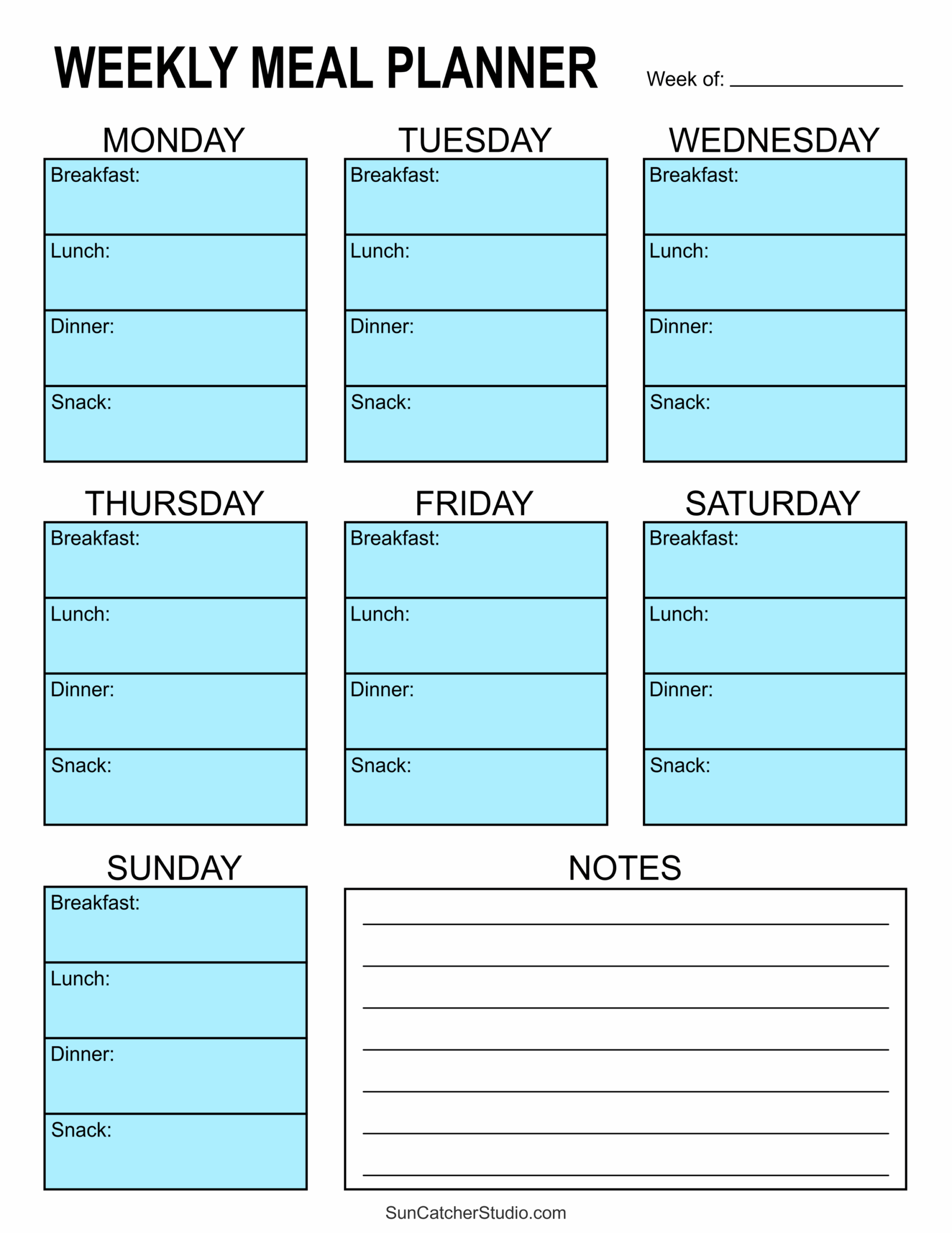 Meal Planners Printable Weekly Menu Templates PDF Free Printables Monograms Design Tools Patterns DIY Projects