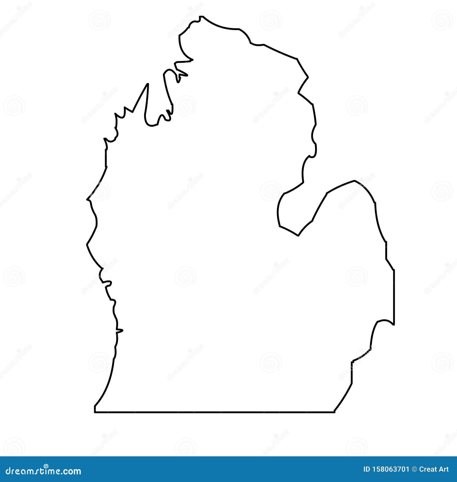 Blank Map Of Michigan Printable