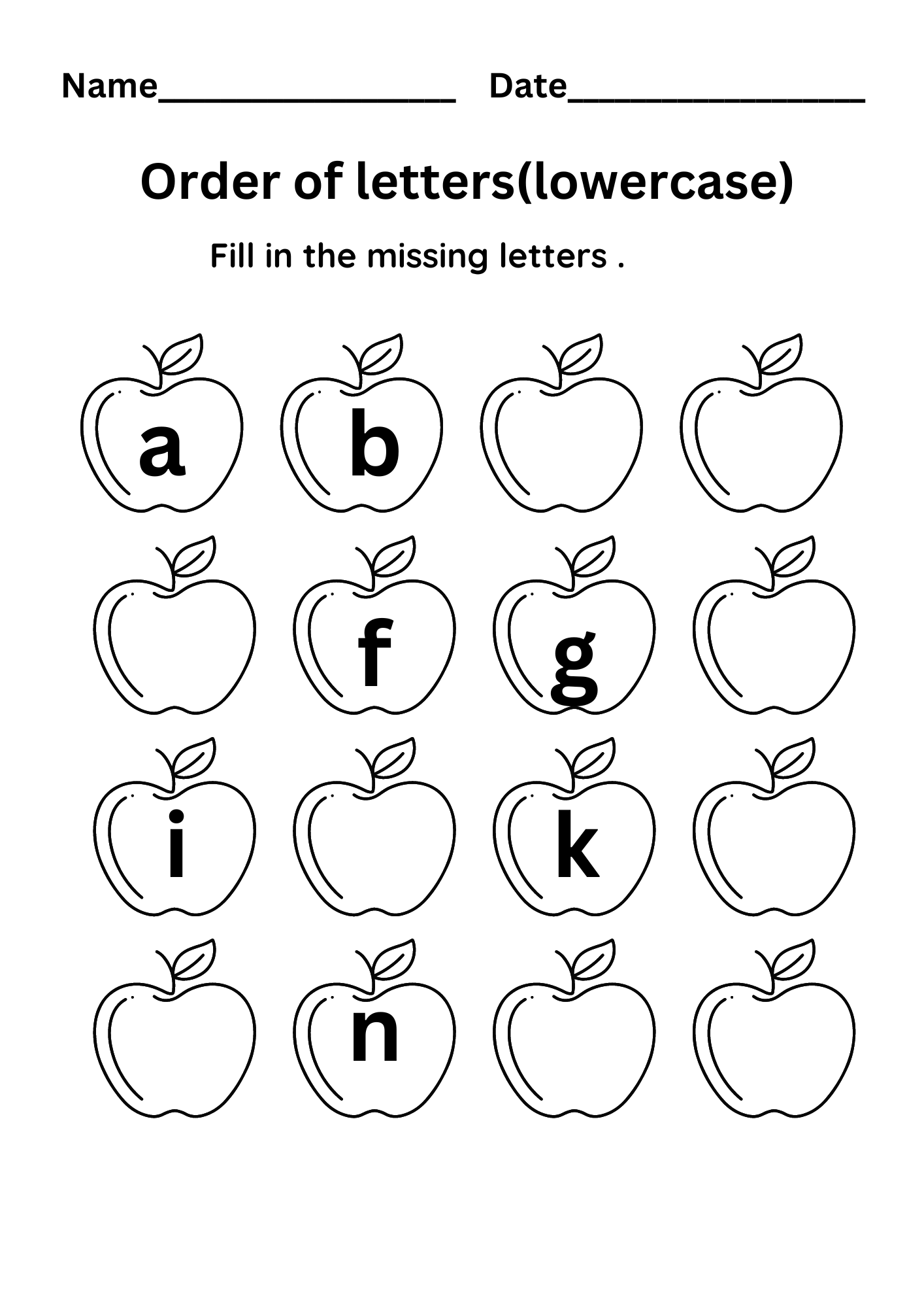 Missing Alphabets Uppercase And Lowercase