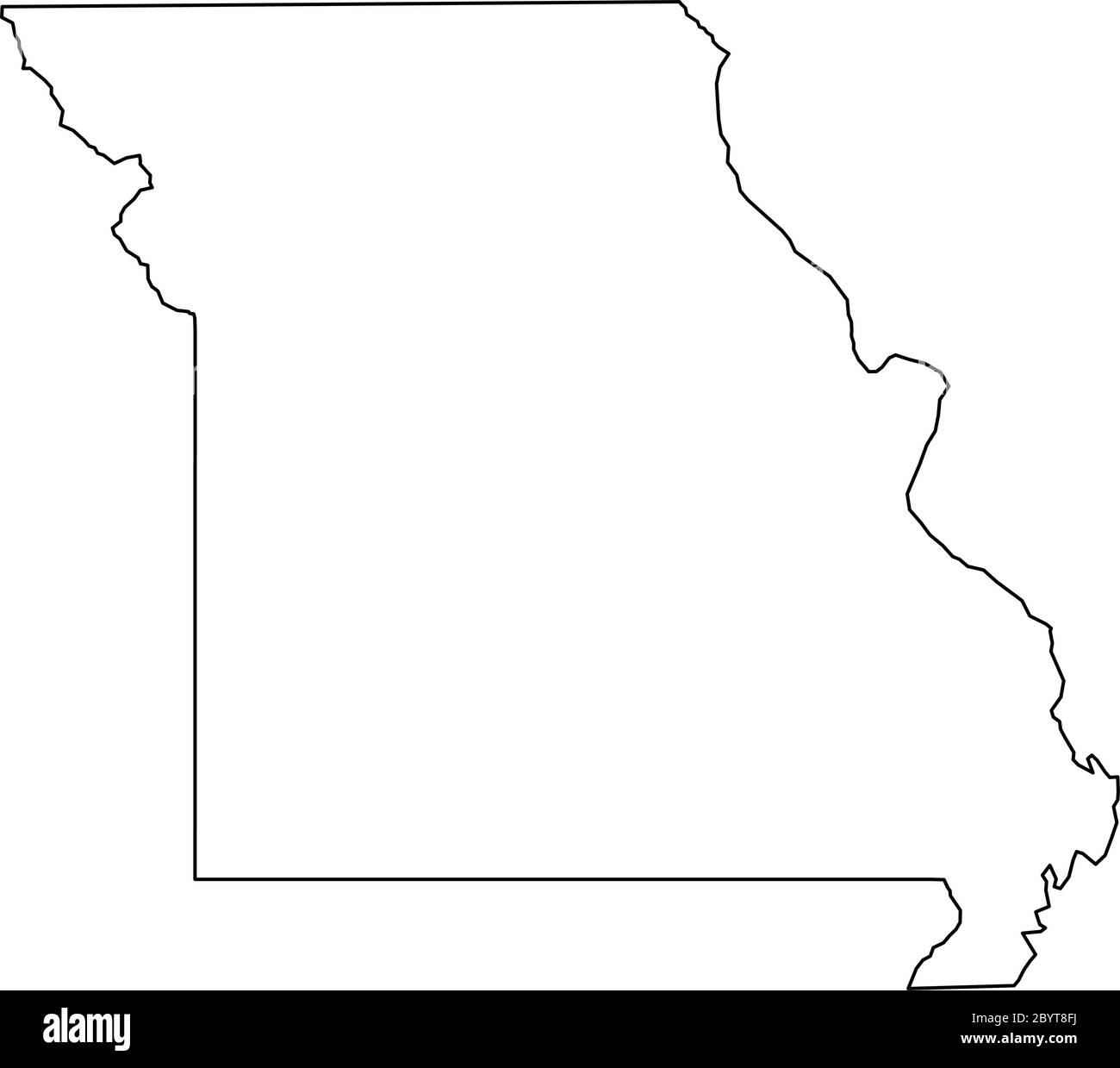 Missouri State Of USA Solid Black Outline Map Of Country Area Simple Flat Vector Illustration Stock Vector Image Art Alamy
