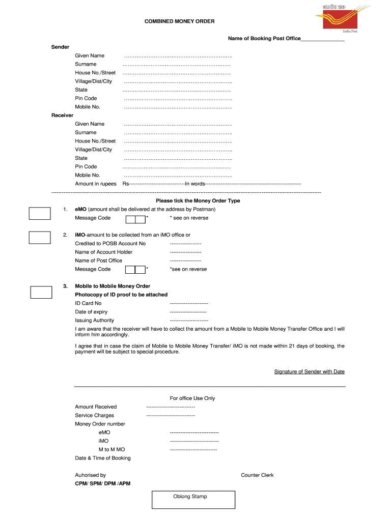 Money Order Form Format Fill Online Printable Fillable Blank PdfFiller
