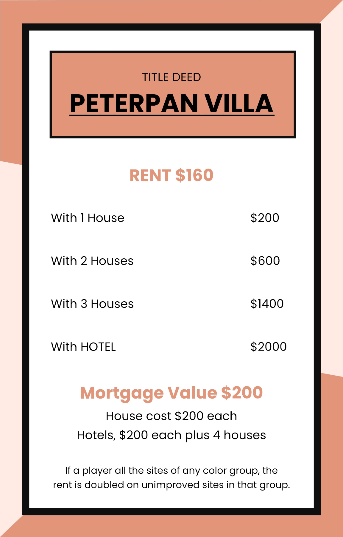 Monopoly Card Template In PSD Illustrator SVG PDF Download Template 