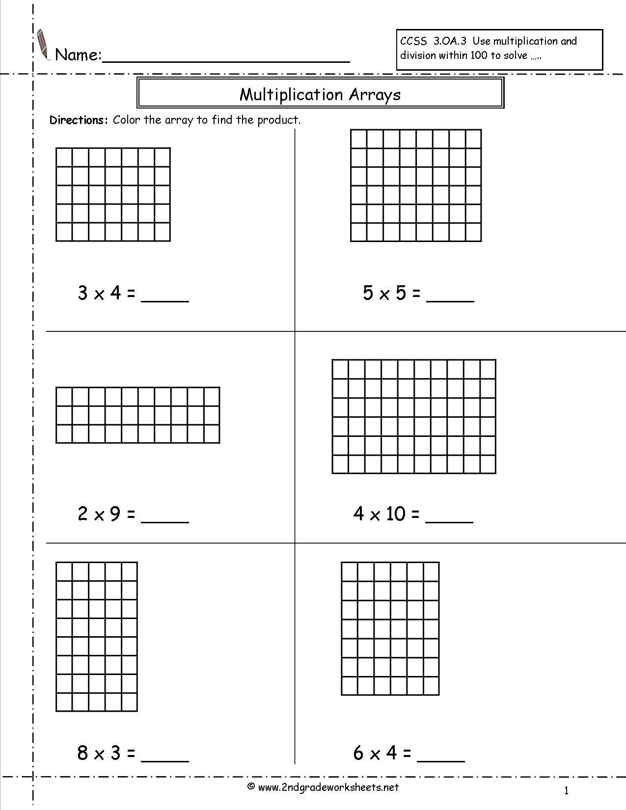 Printable Blank Array For Math