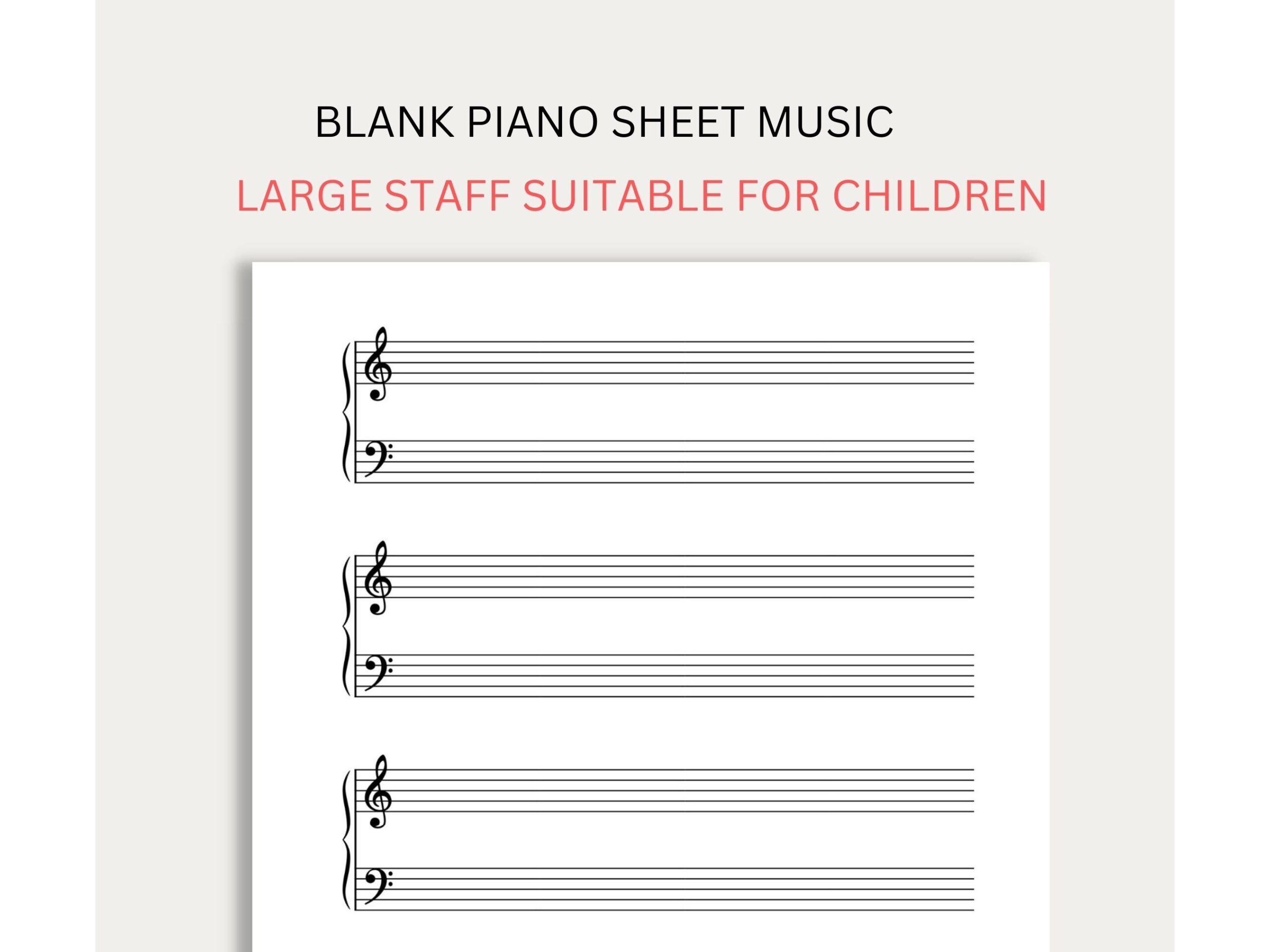 Printable Blank Piano Staff Paper