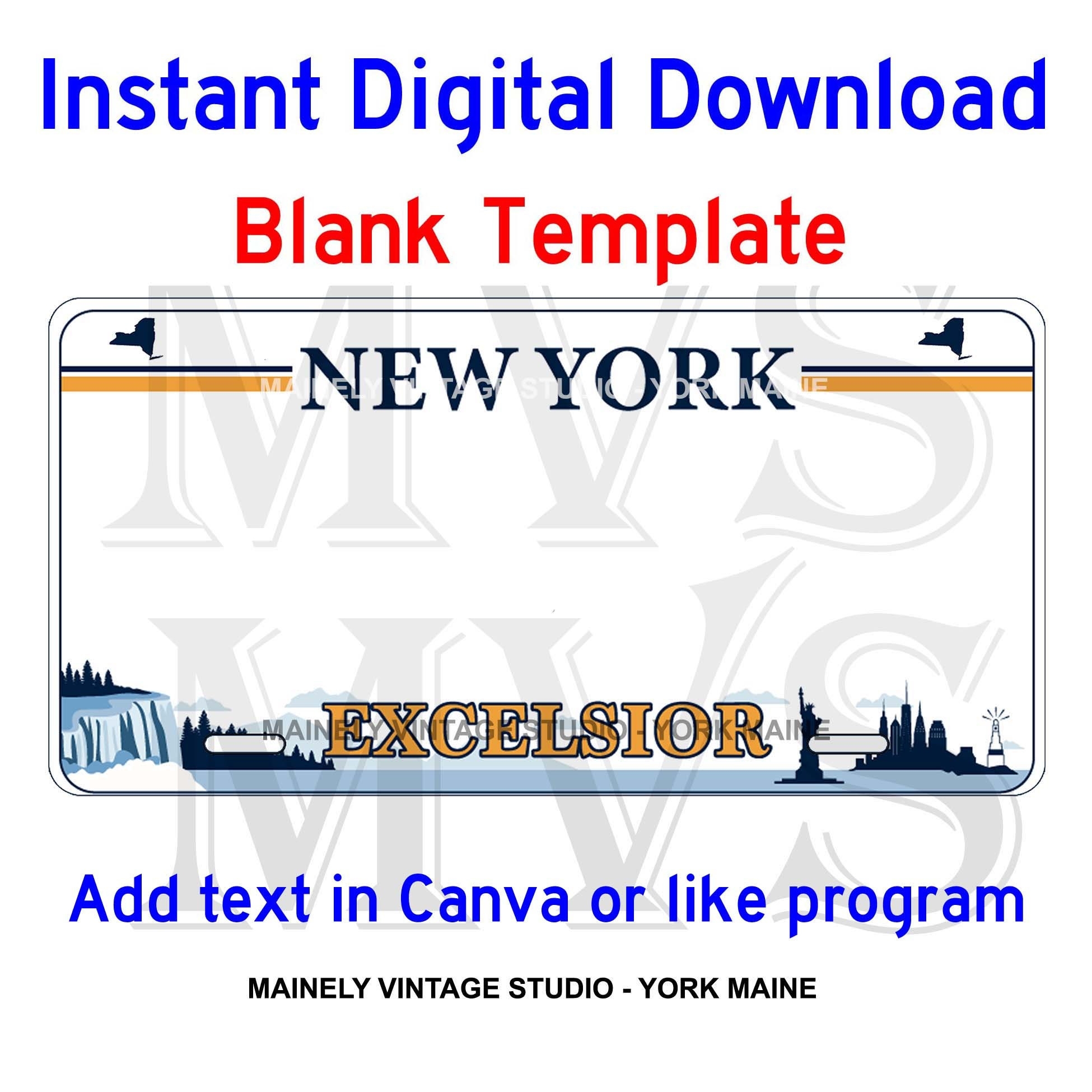 Blank License Plate Template Printable