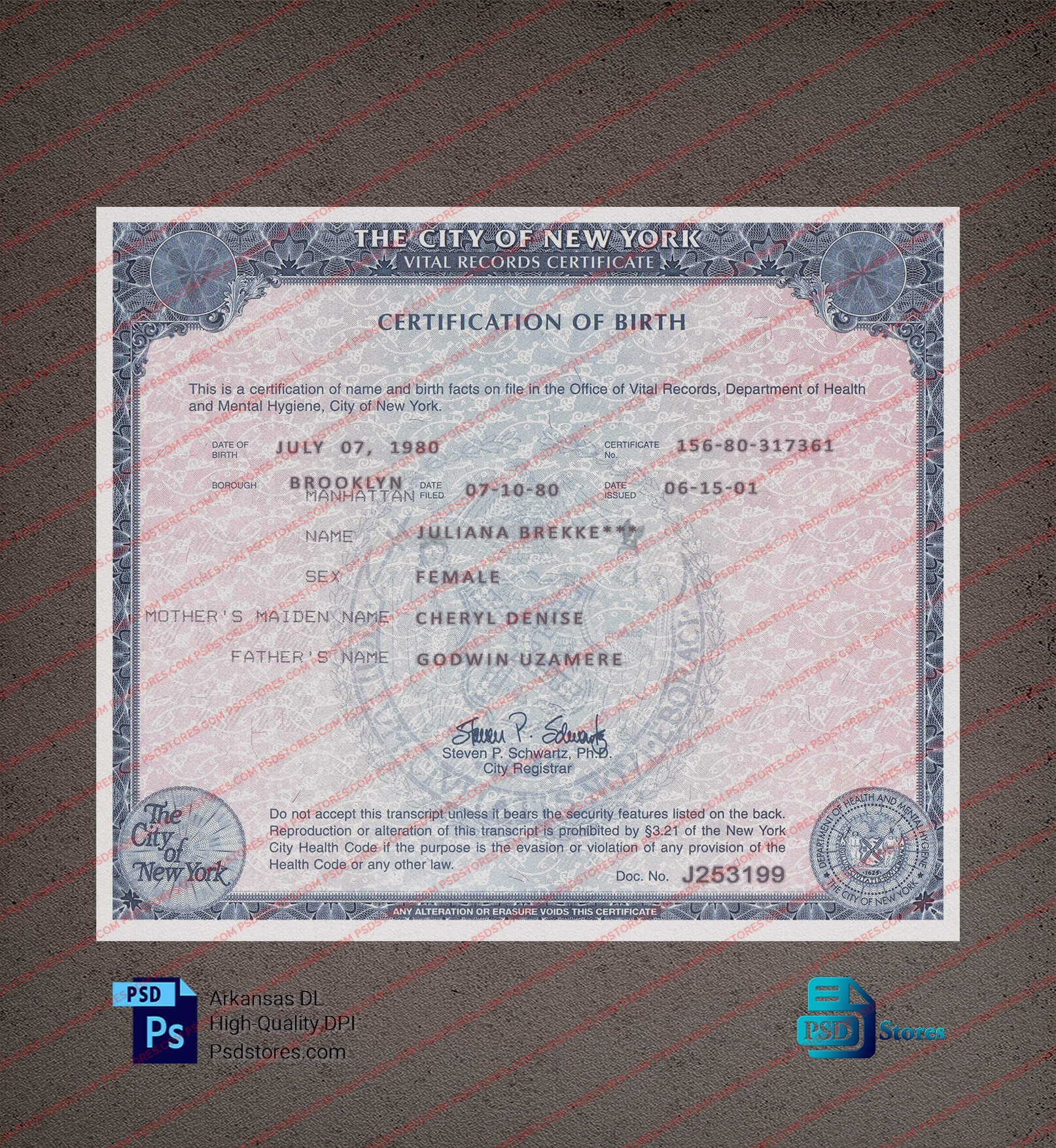 Blank Printable Birth Certificate Form