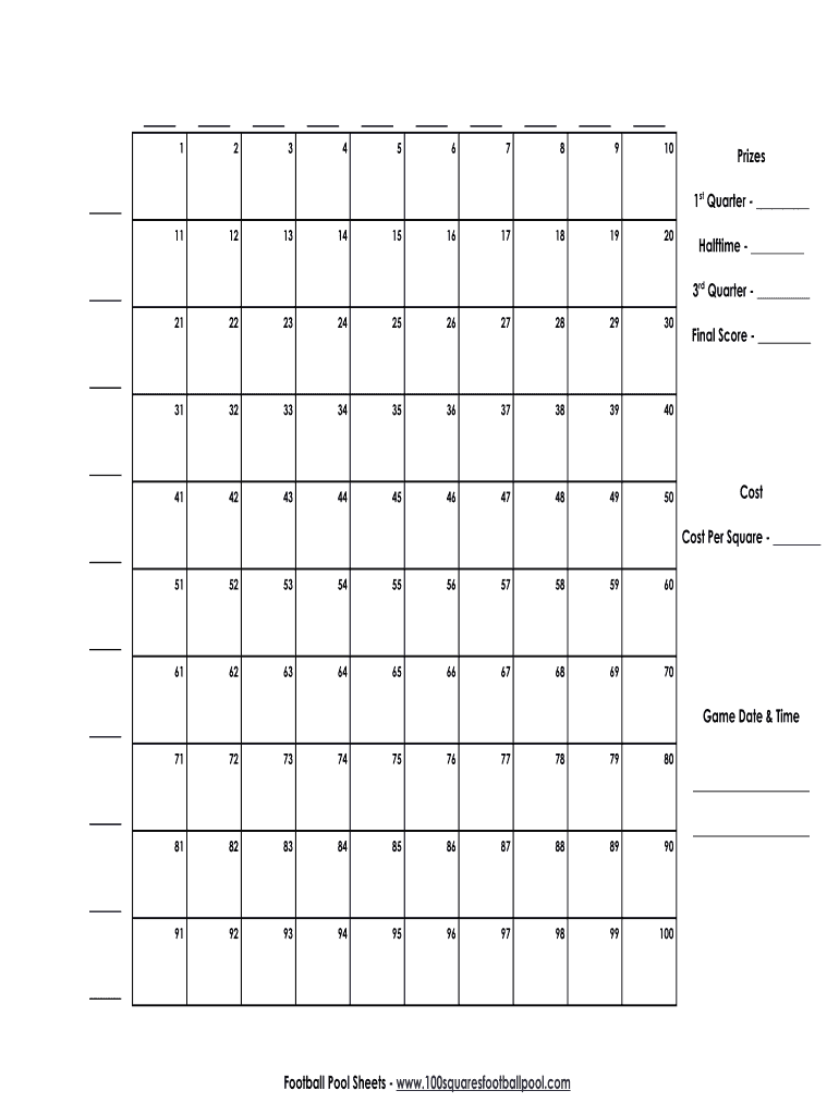 Nfl Weekly Pick Em Master Sheet Fill Online Printable Fillable Blank PdfFiller