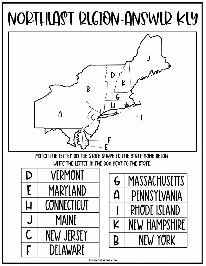 Printable Blank Northeast Region Map