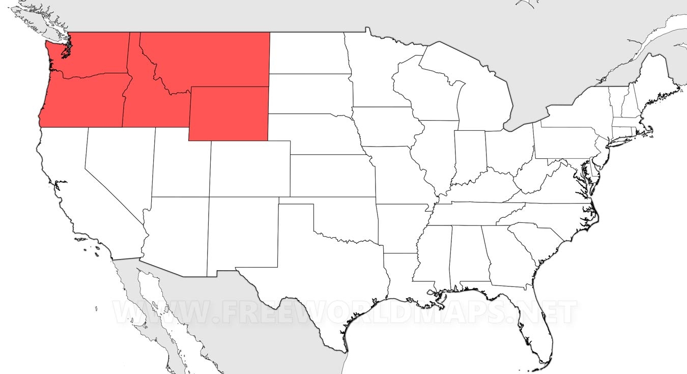 Northwest States Blank Map Printable