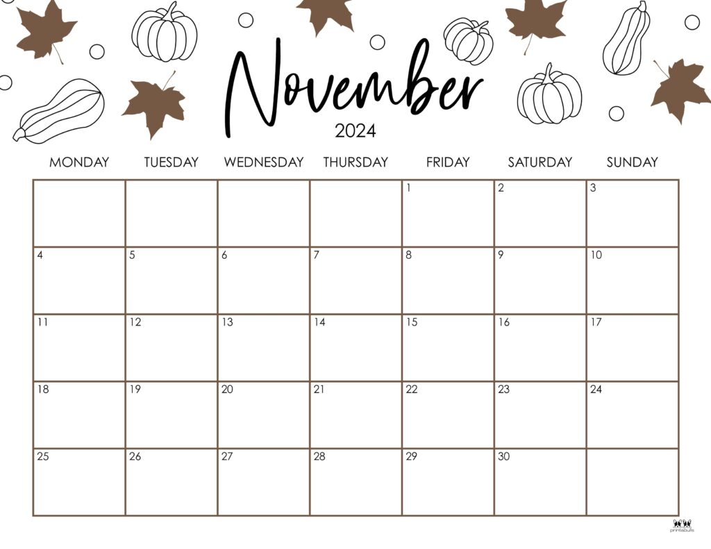 Blank Calendar November 2025