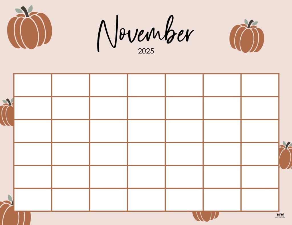 Blank 2025 November Calendar