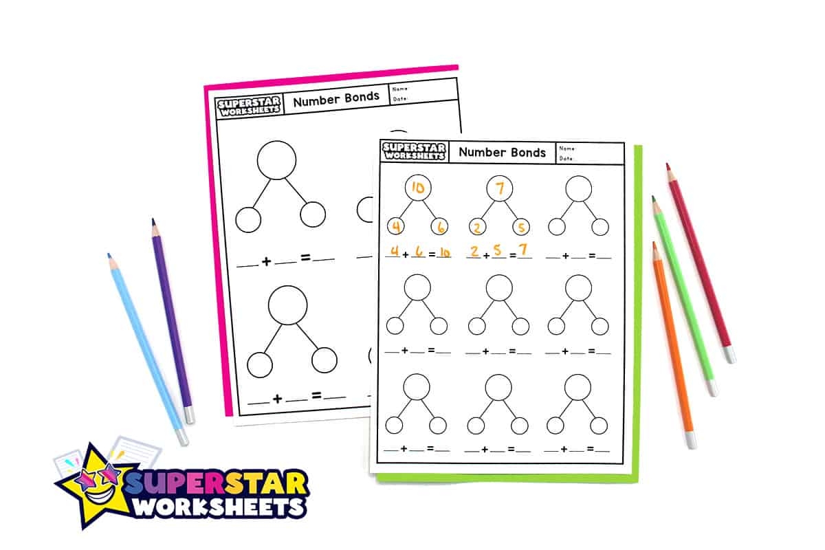 Number Bond Template Superstar Worksheets