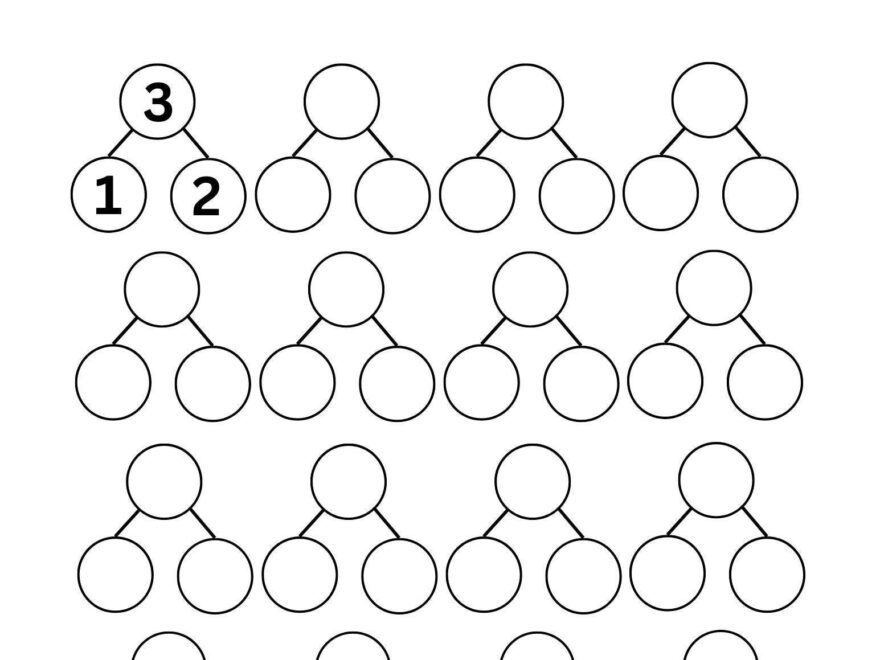 Number Bonds Blank Worksheets Kindergarten First Second Grade Math Homeschool Printable Tutor Arithmetic Common Core Instant Download Etsy