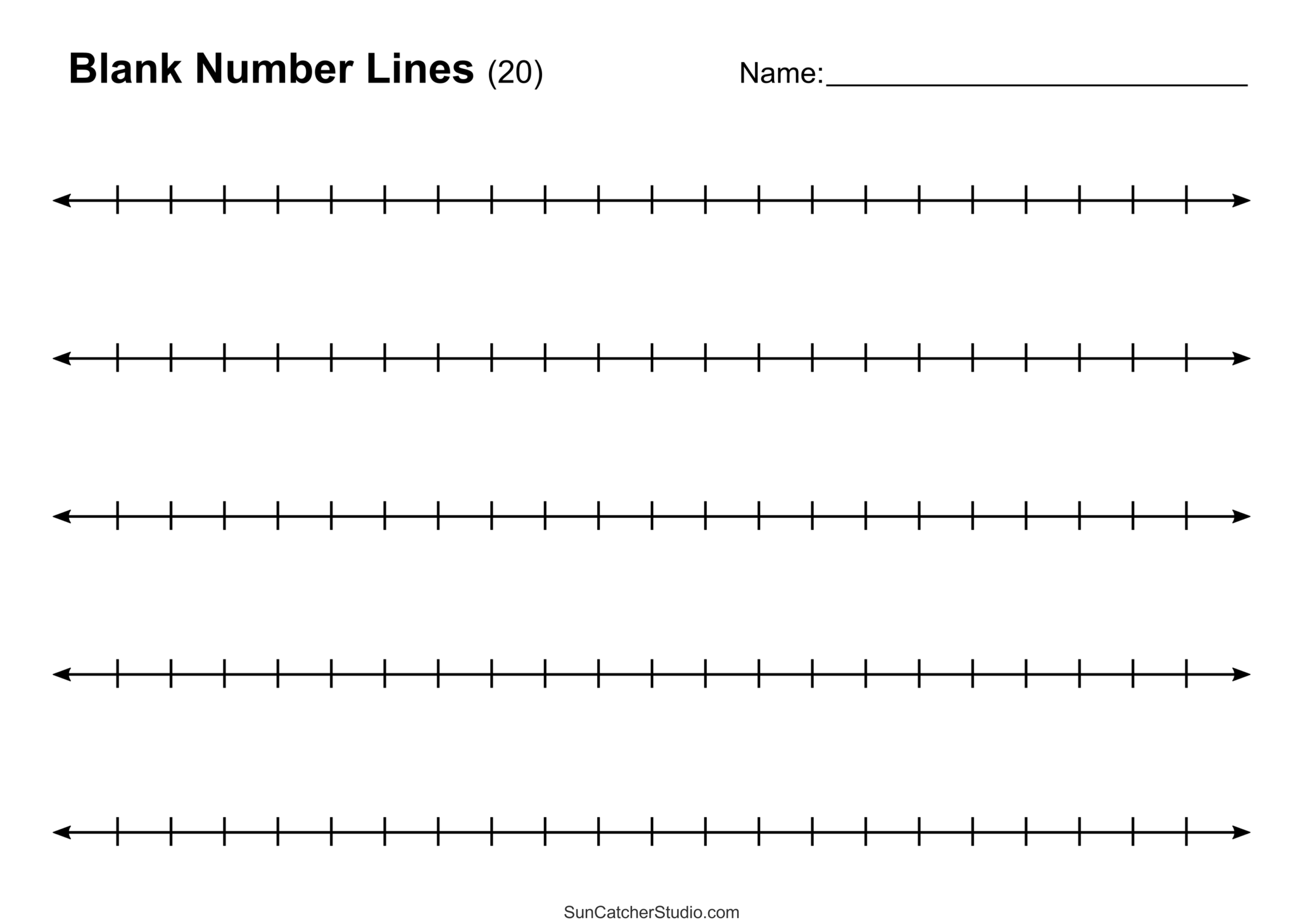 Blank Printable Number Line Doc