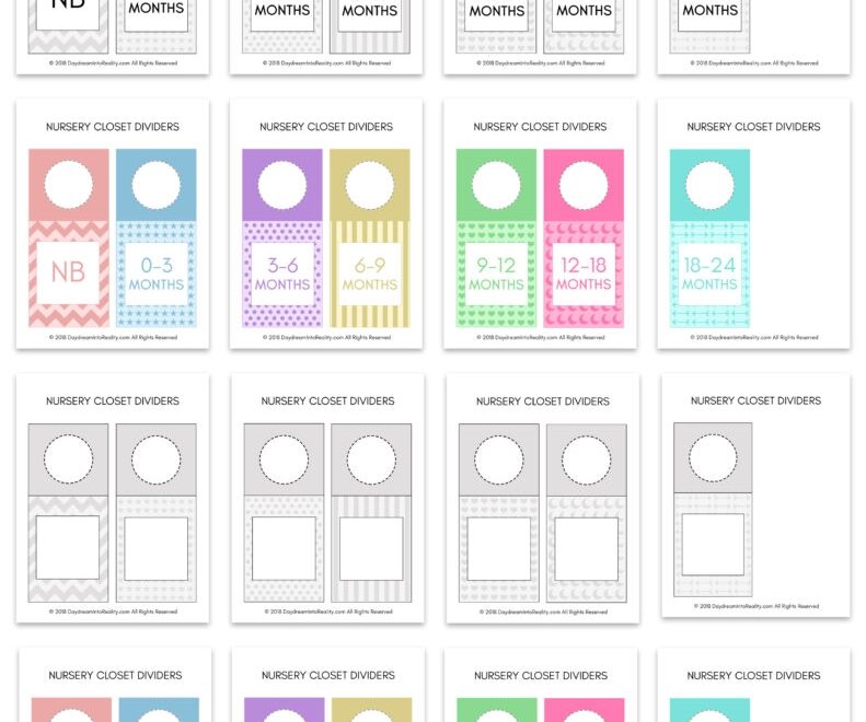 Nursery Closet Dividers Free Printables Daydream Into Reality