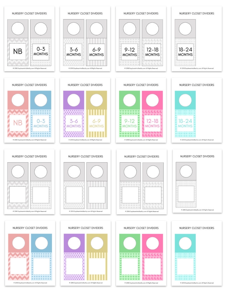 Nursery Closet Dividers Free Printables Daydream Into Reality