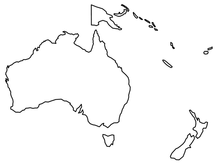 Oceania Blank Map And Country Outlines GIS Geography