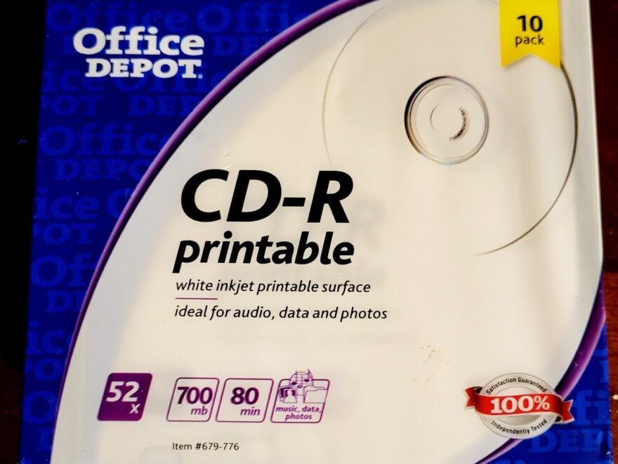 Office Depot 10 Pack CD R Printable 700 Mb 80 Min 52x MUSIC DATA PHOTOS EBay