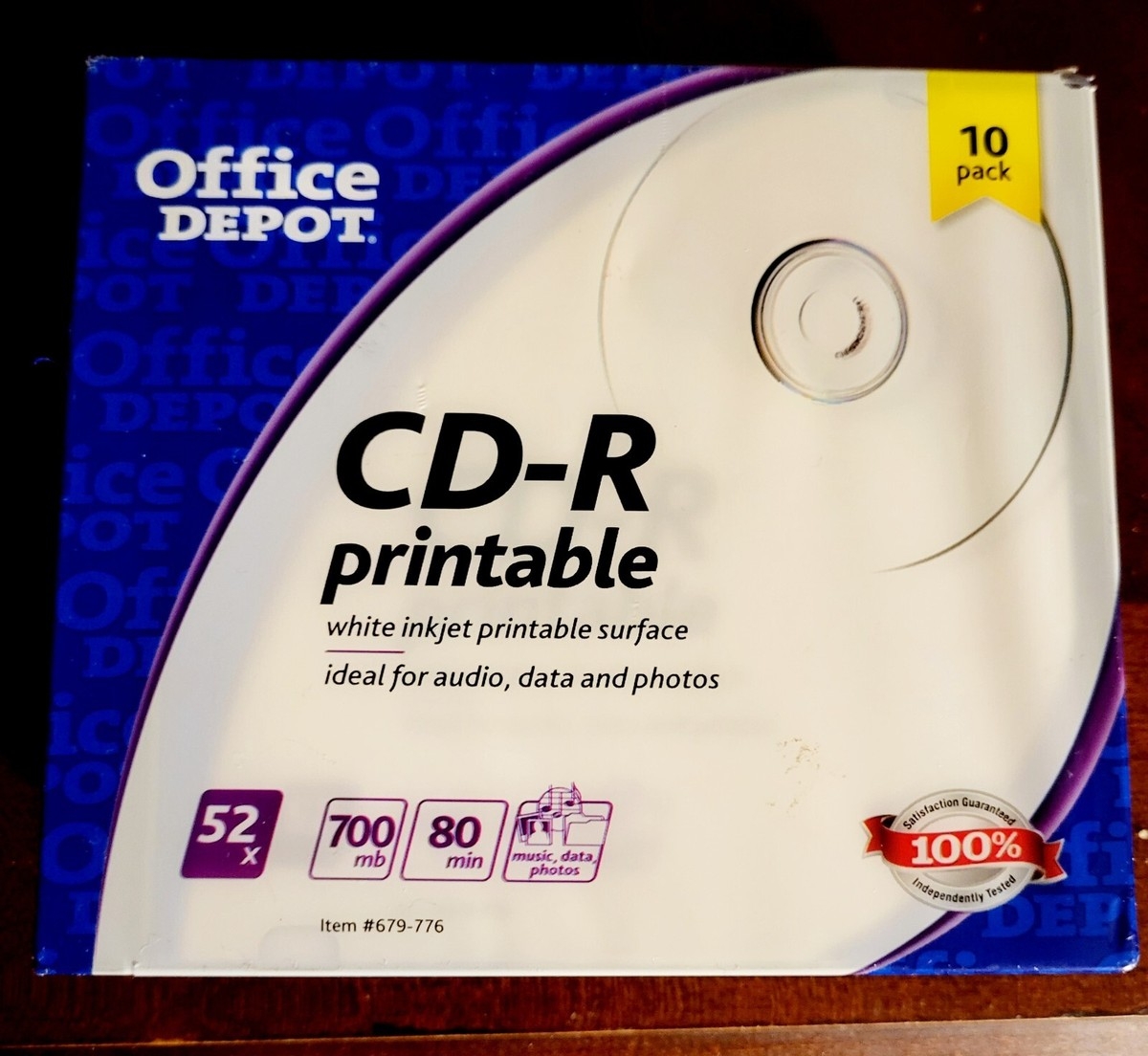 Office Depot 10 Pack CD R Printable 700 Mb 80 Min 52x MUSIC DATA PHOTOS EBay
