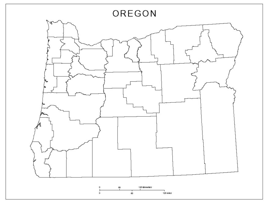 Oregon Blank Map