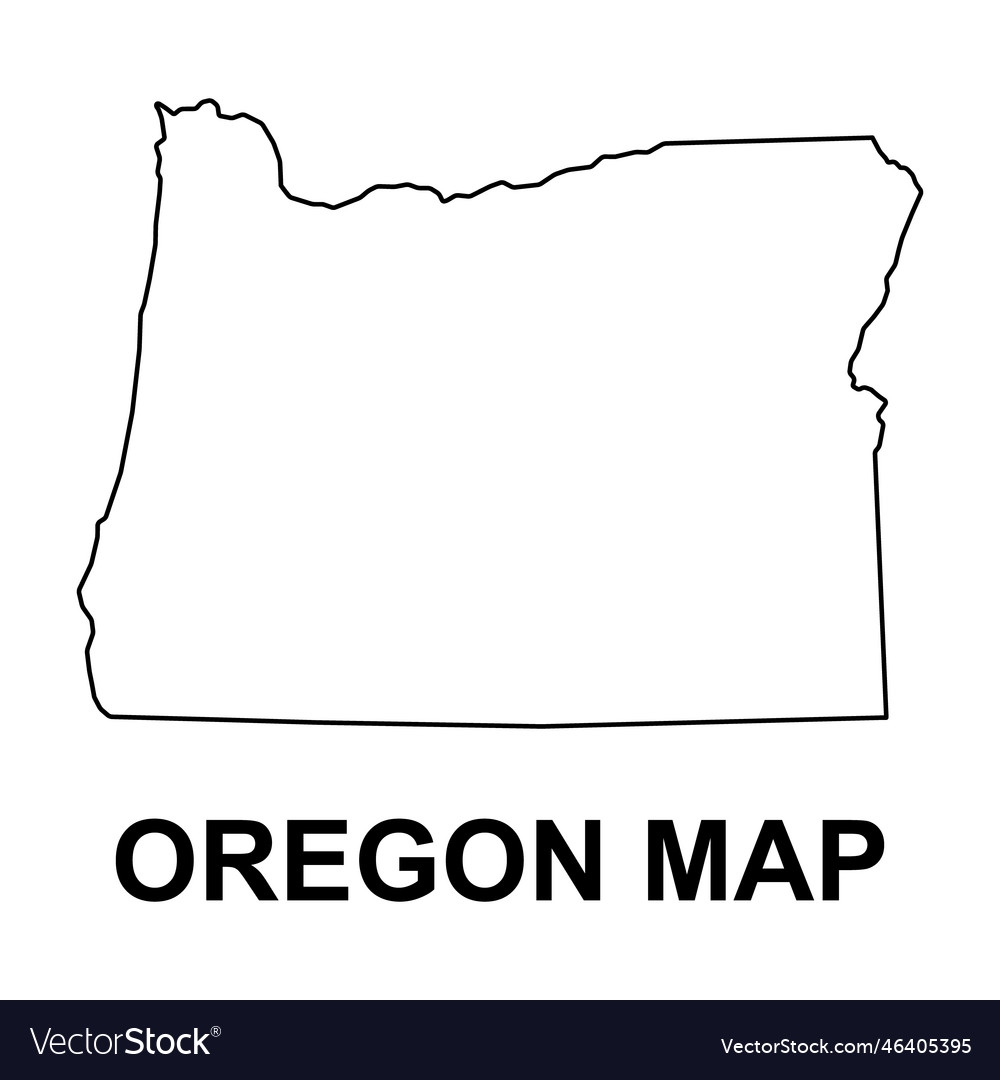 Oregon Map Shape United States Of America Flat Vector Image