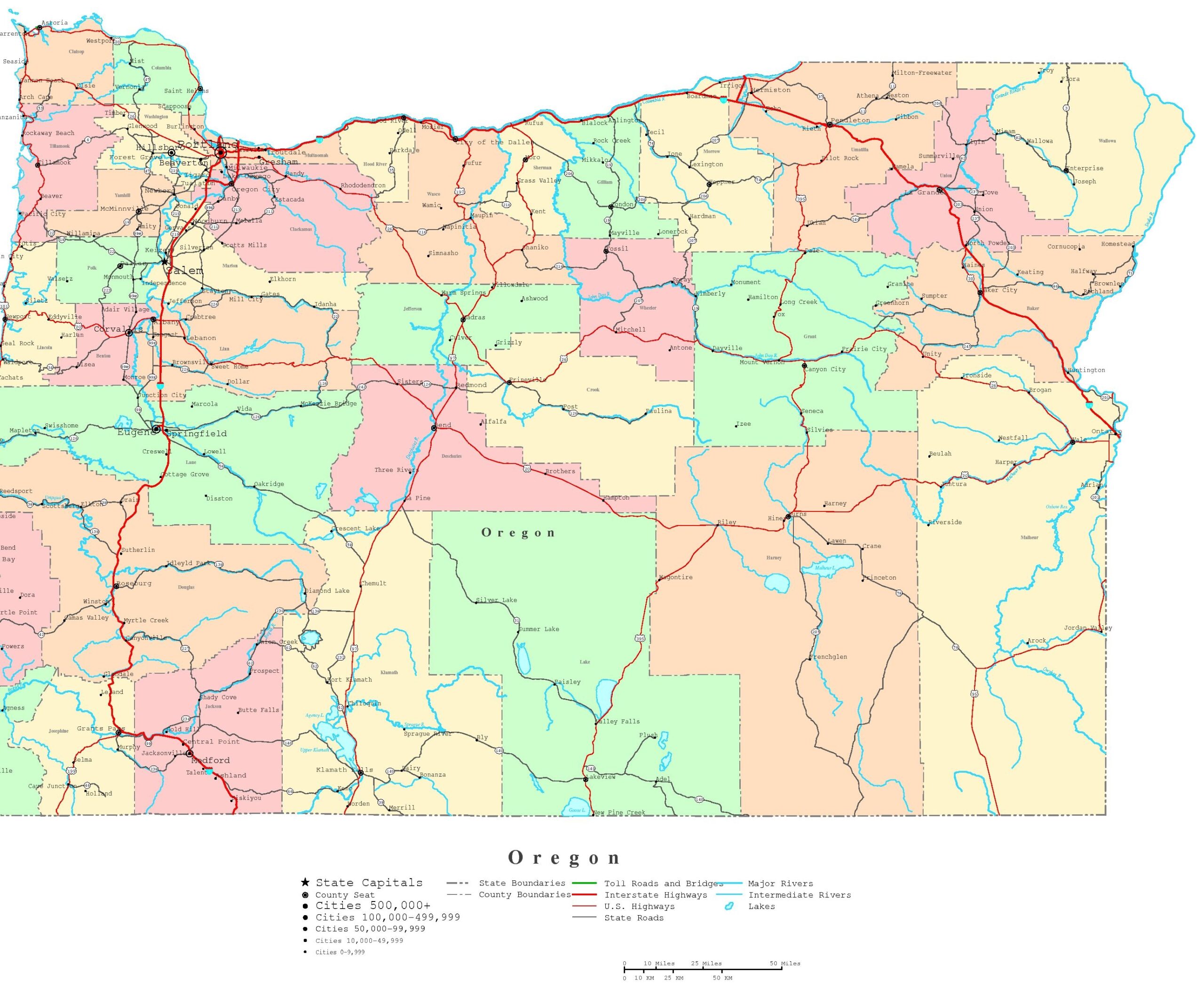 Printable Blank Map Of Oregon
