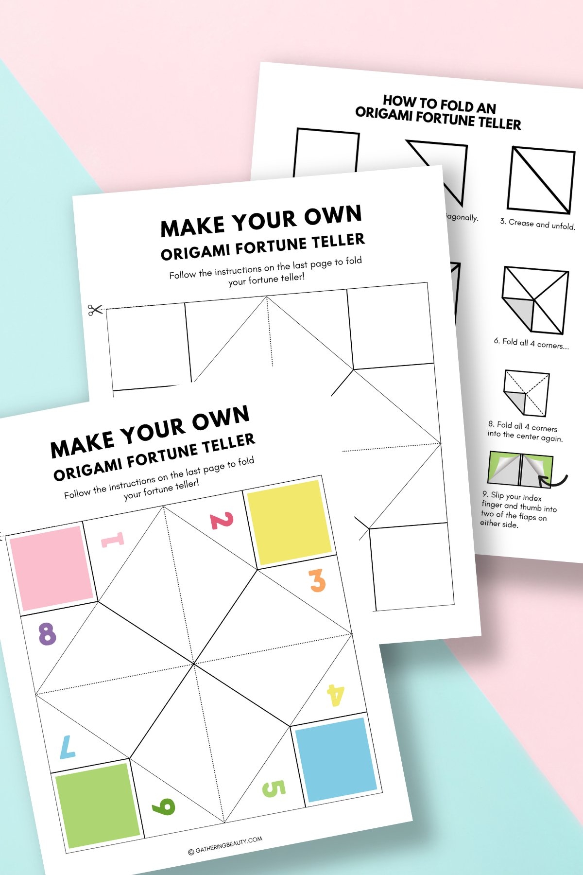 Printable Blank Fortune Teller Template